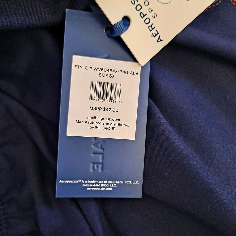 Aeropostale Women's Fleece Pants Size 3X Navy Roses Accents - Picture 9 of 9